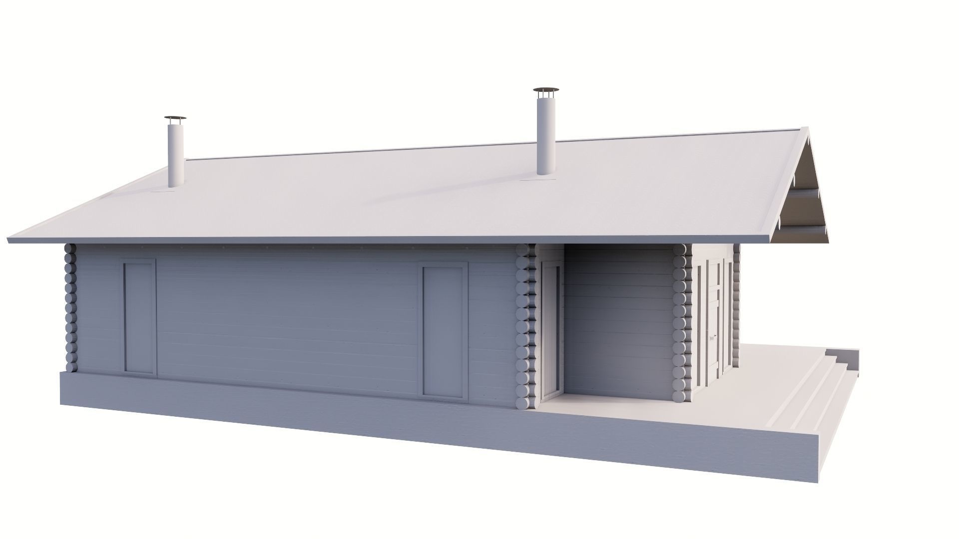 WOODEN HOUSES Low-poly 3D model_48