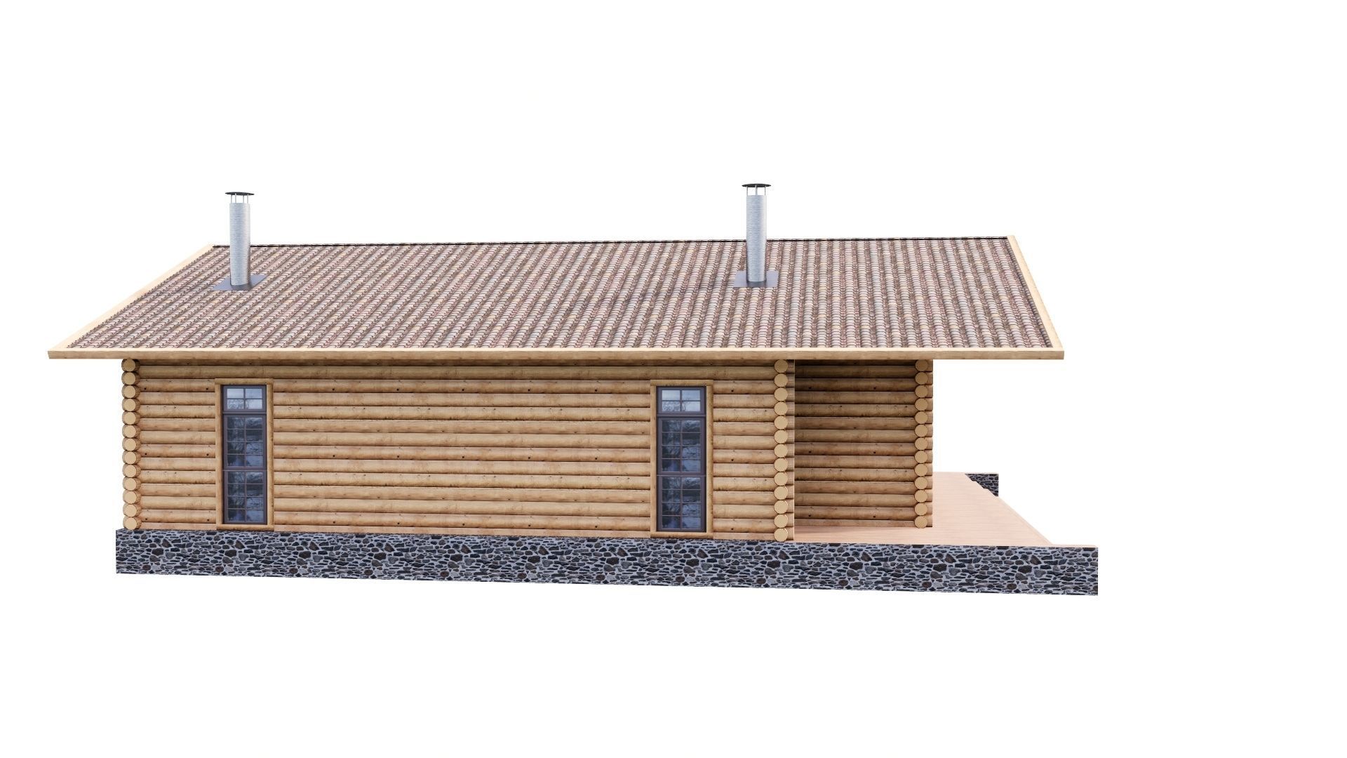 WOODEN HOUSES Low-poly 3D model_34