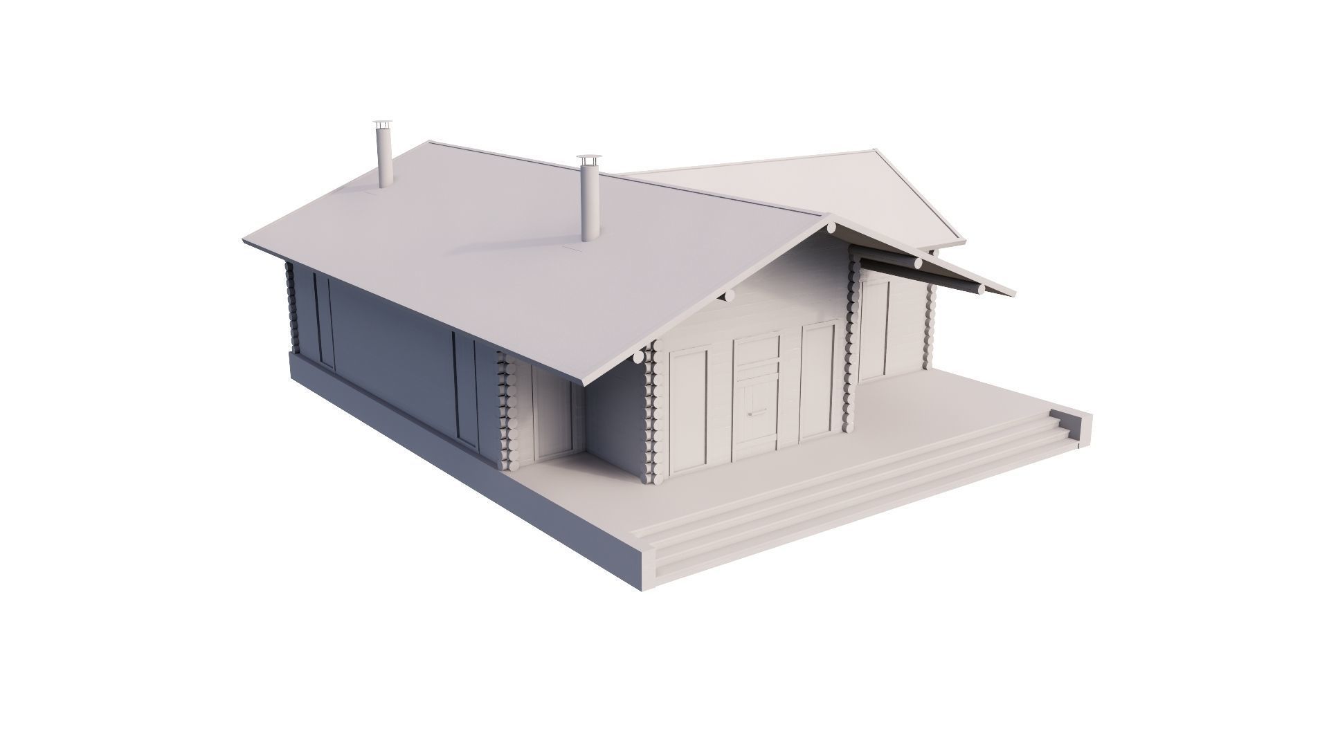 WOODEN HOUSES Low-poly 3D model_47