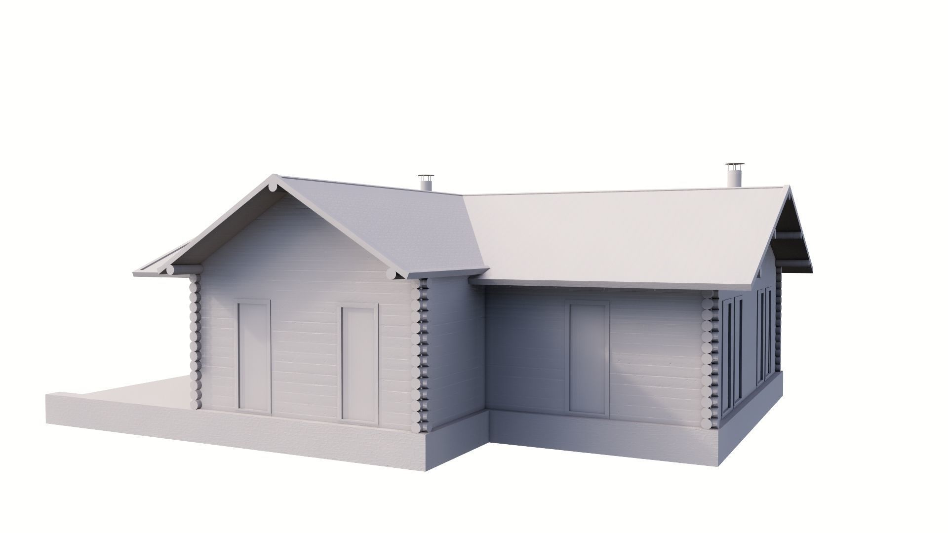 WOODEN HOUSES Low-poly 3D model_57