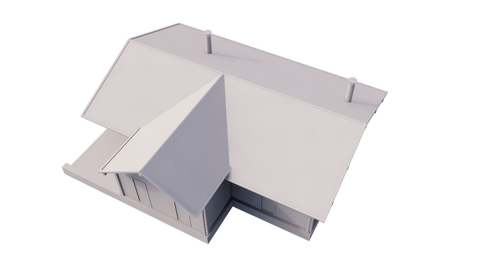 WOODEN HOUSES Low-poly 3D model_56