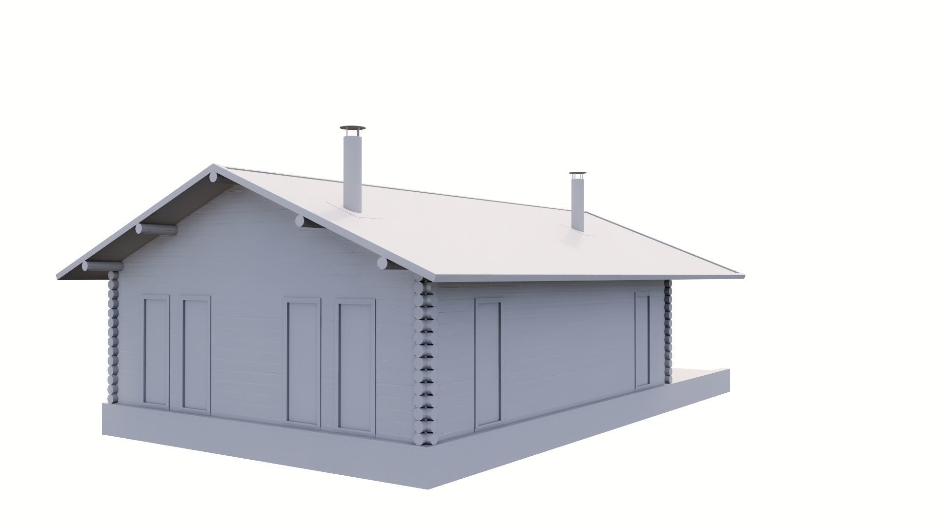 WOODEN HOUSES Low-poly 3D model_51