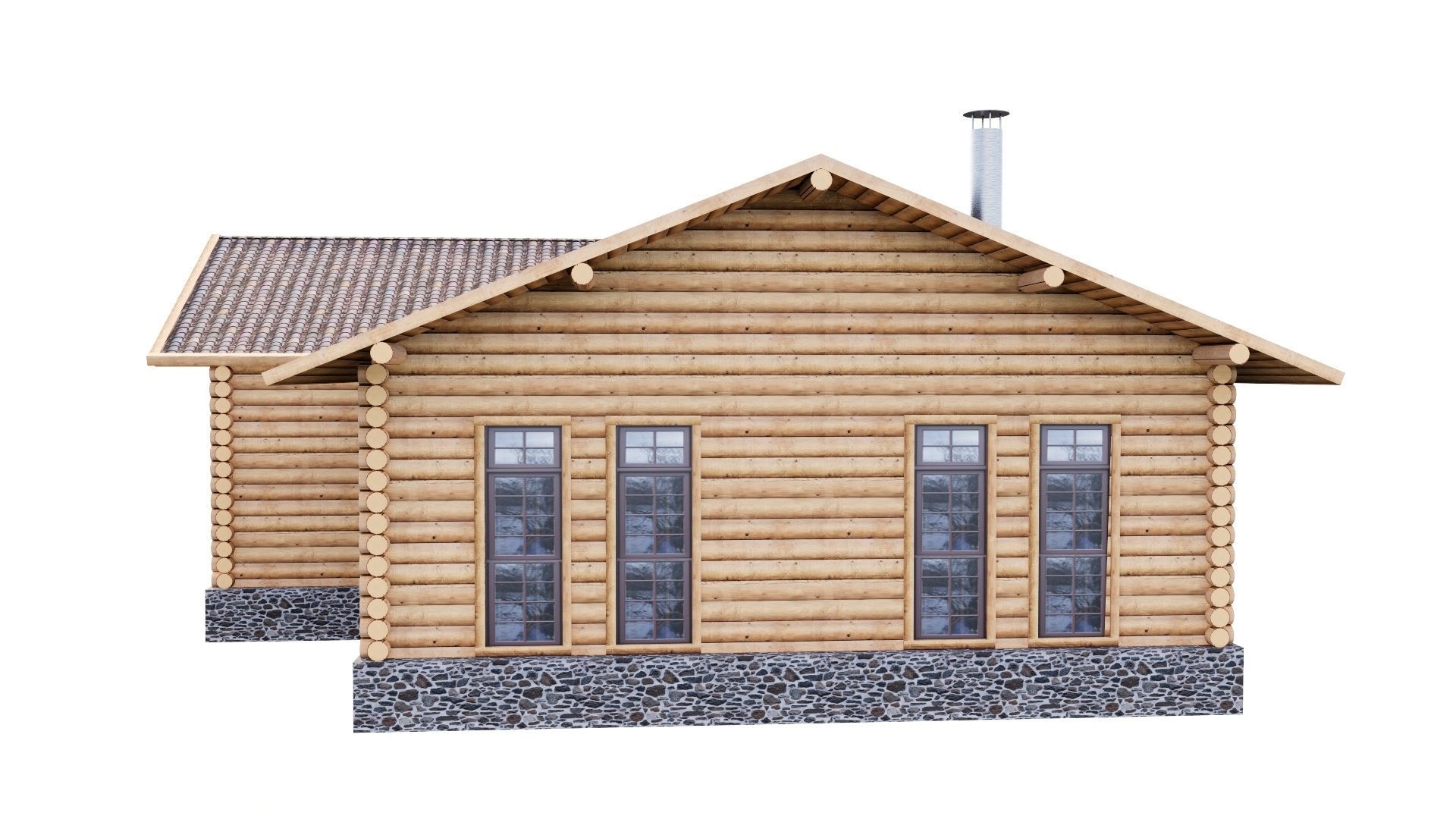 WOODEN HOUSES Low-poly 3D model_38