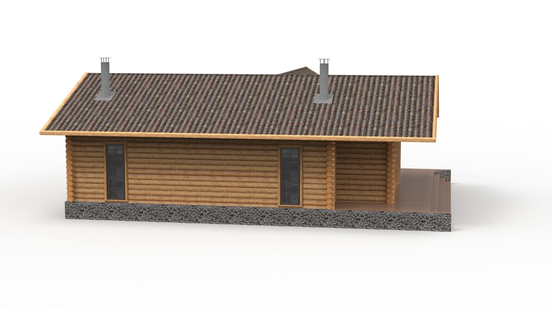 WOODEN HOUSES Low-poly 3D model_24