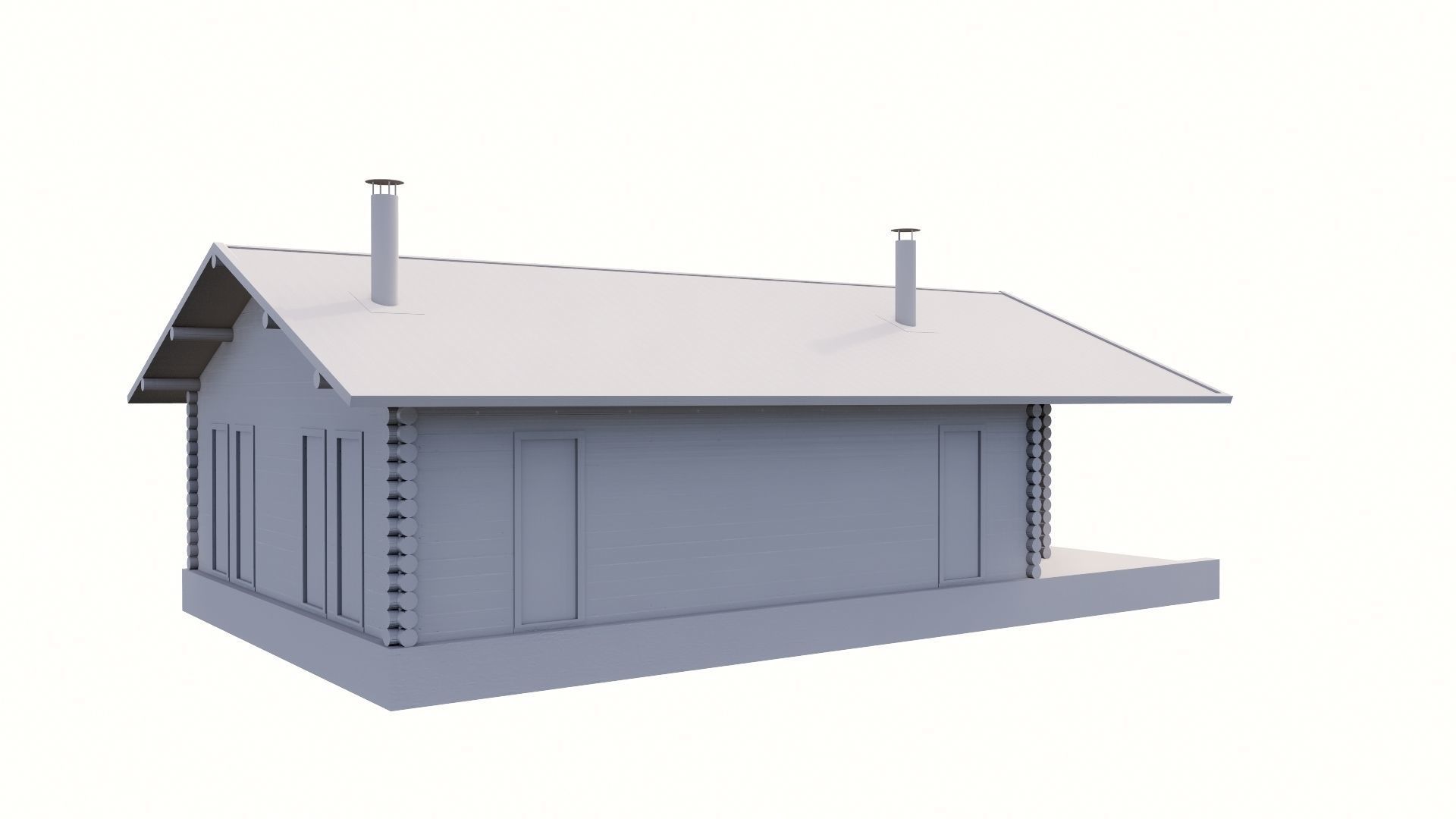 WOODEN HOUSES Low-poly 3D model_50