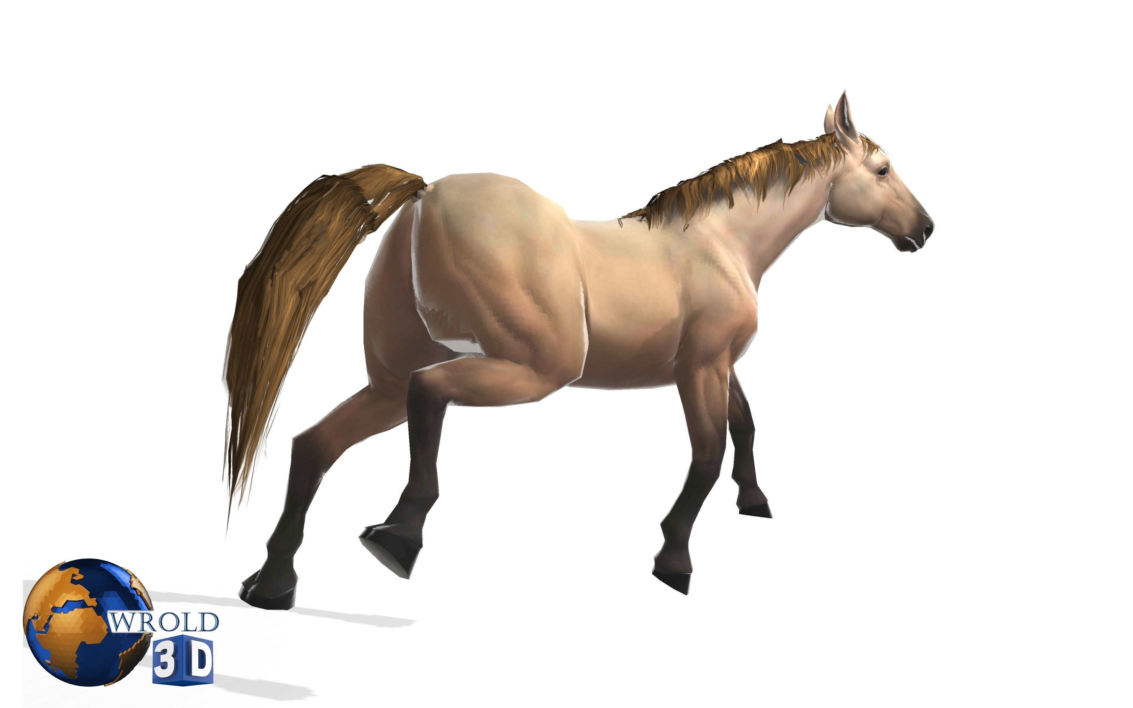 Lowpoly Horse Mega Pack Rigged Animated 3D Model 3D Model Collection_15