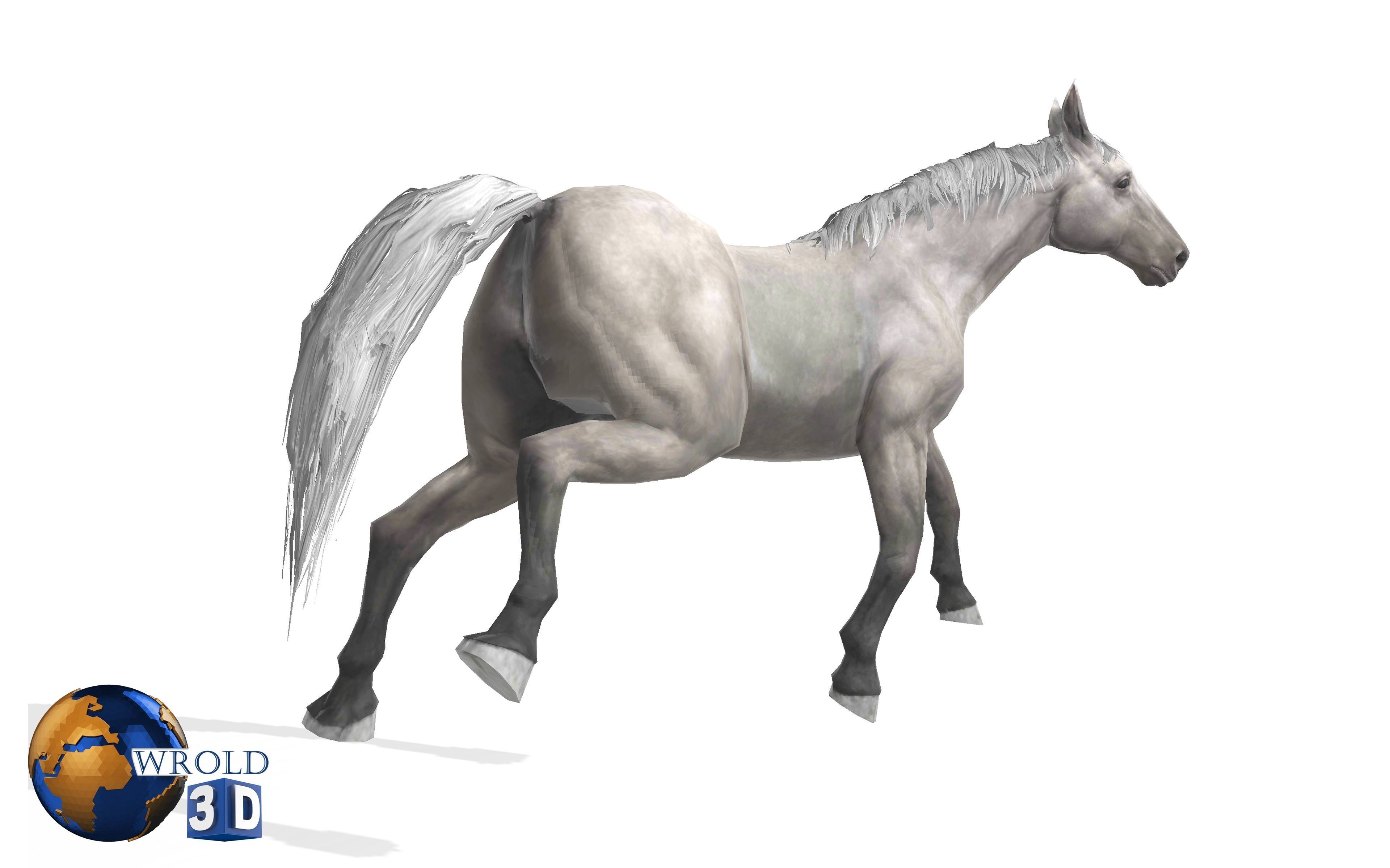 Lowpoly Horse Mega Pack Rigged Animated 3D Model 3D Model Collection_16