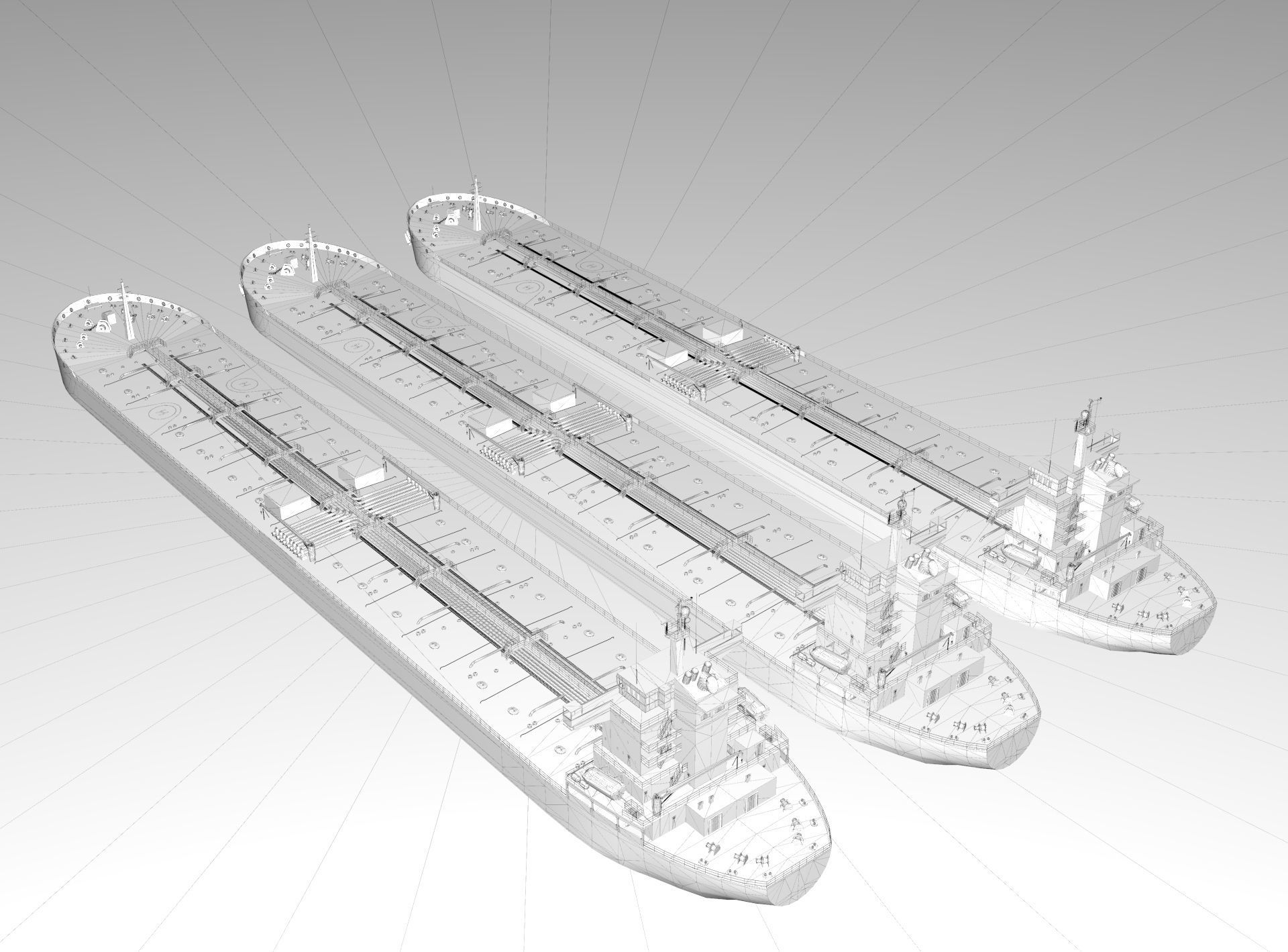 Panamax  tanker and tugboat Low-poly 3D model_3