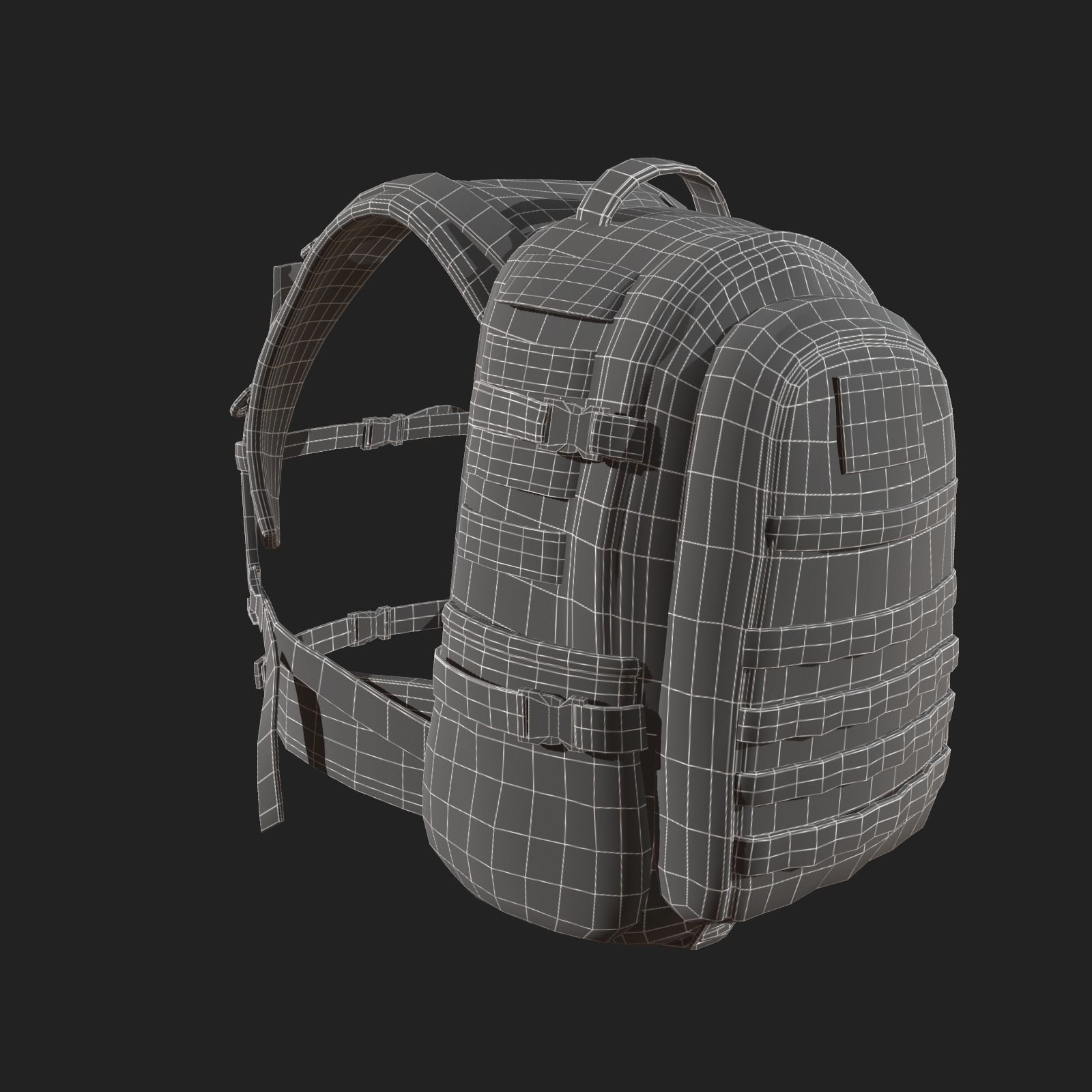 Backpack Camping Generic military human bag storqge baggage  Low-poly 3D model_9