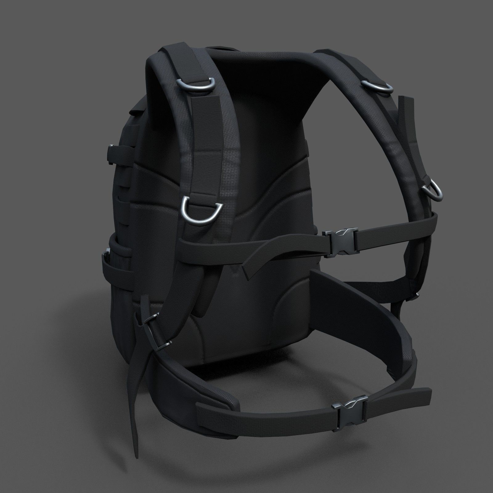 Backpack Camping Generic military human bag storqge baggage  Low-poly 3D model_5