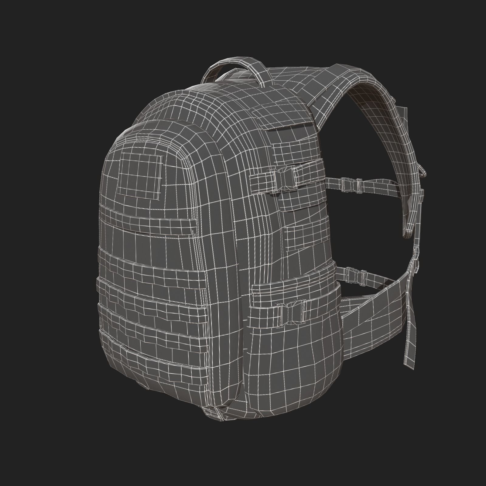 Backpack Camping Generic military human bag storqge baggage  Low-poly 3D model_8