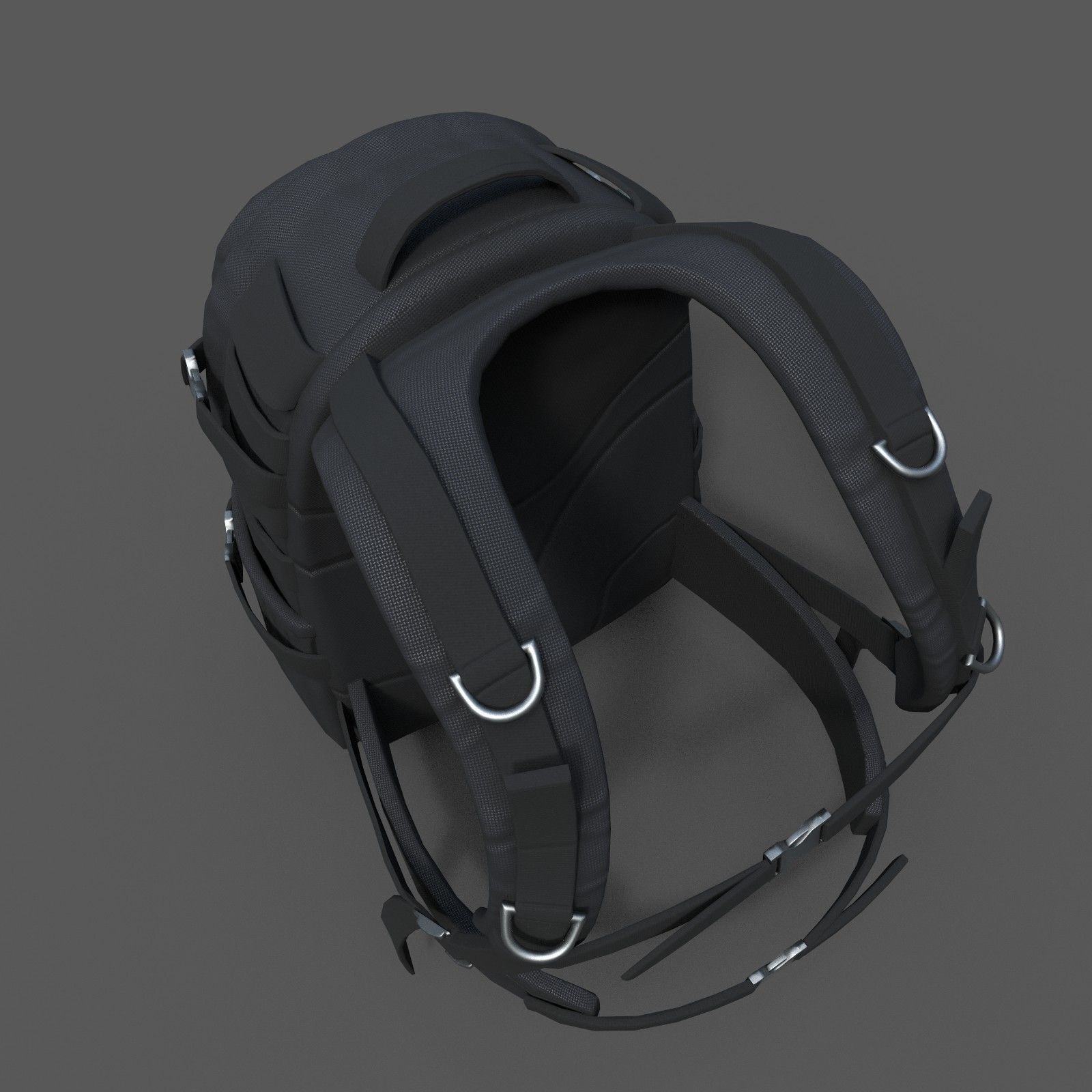 Backpack Camping Generic military human bag storqge baggage  Low-poly 3D model_4