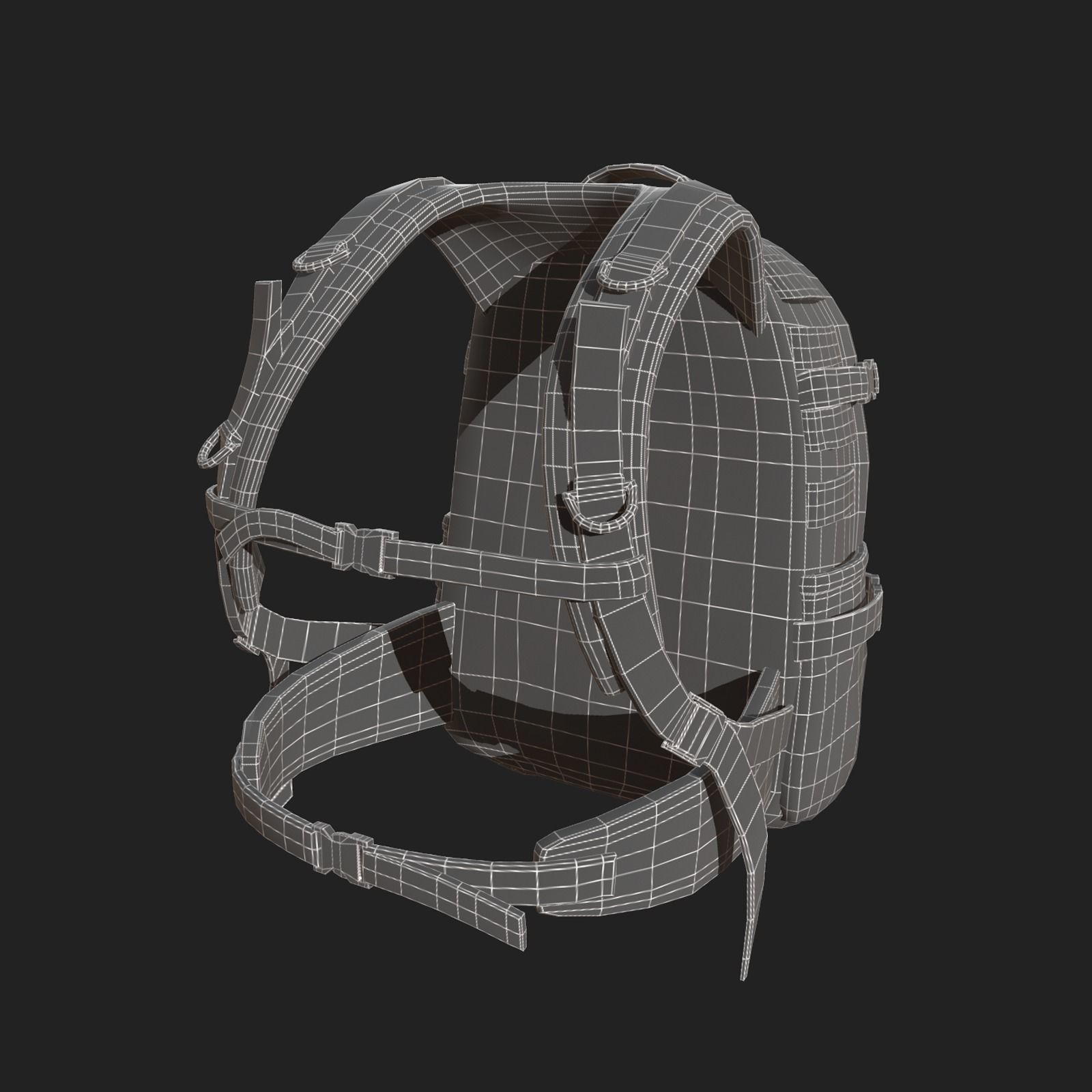 Backpack Camping Generic military human bag storqge baggage  Low-poly 3D model_10