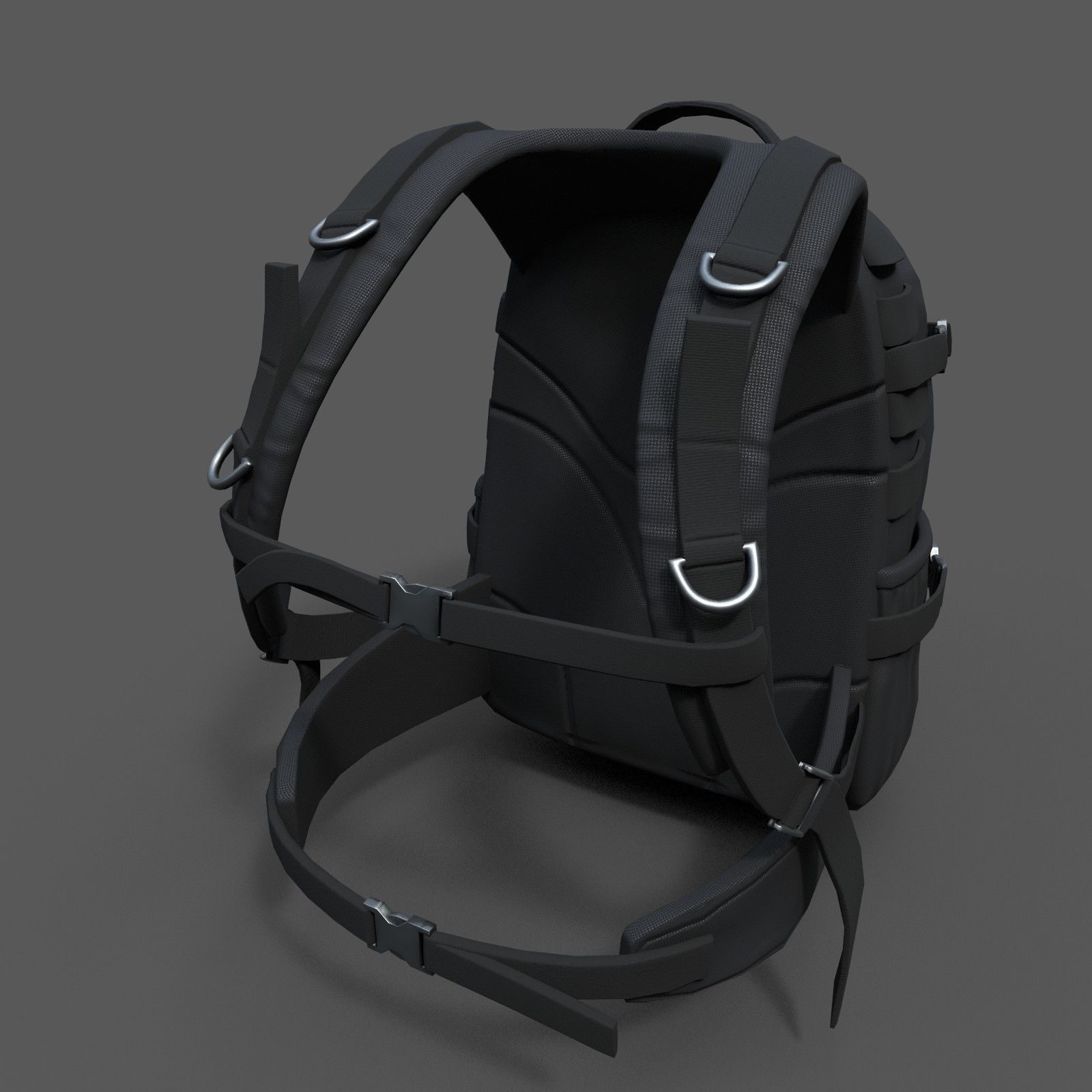 Backpack Camping Generic military human bag storqge baggage  Low-poly 3D model_6