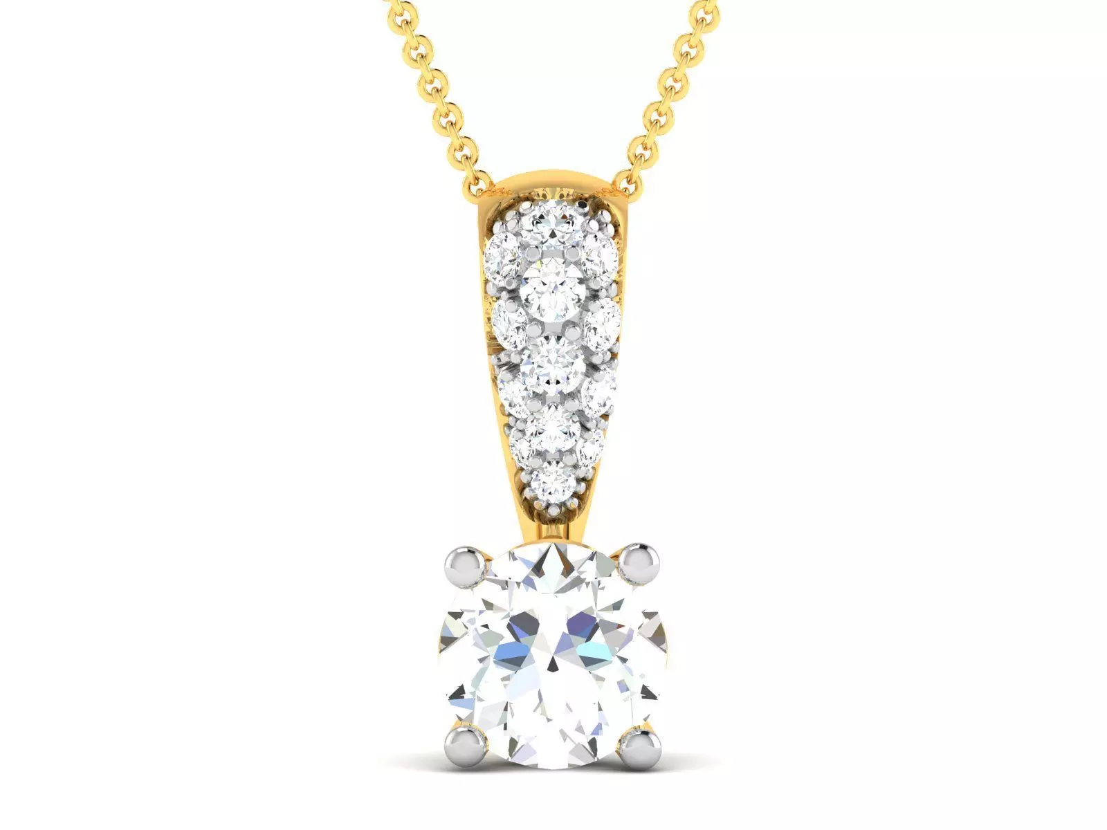 Women solitaire pendant 3dm render detail 3D print model_0