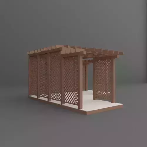 Pergola wooden with lattice