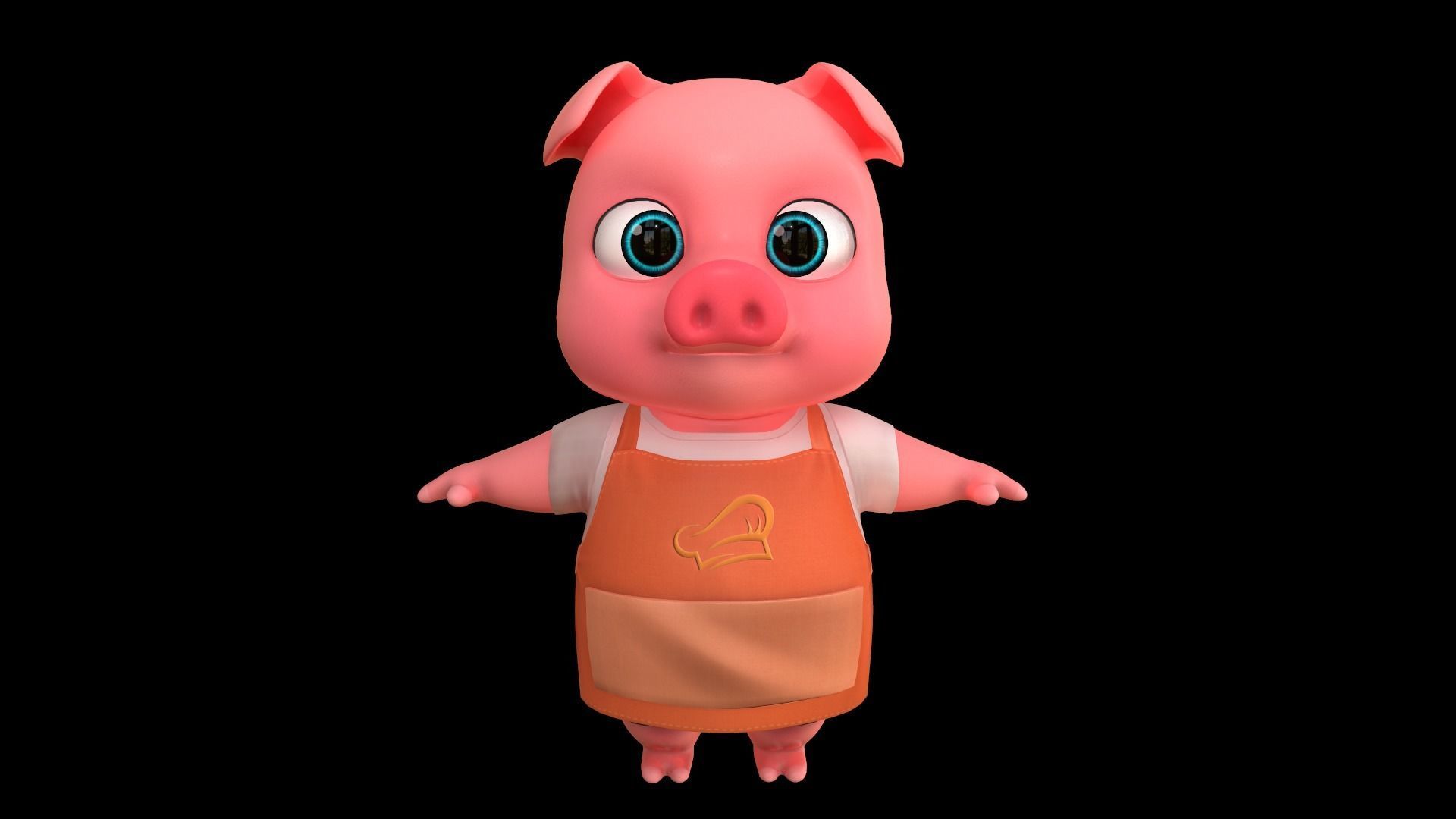 Asset - Cartoons - Animal - Pig - Rig 3D model_2