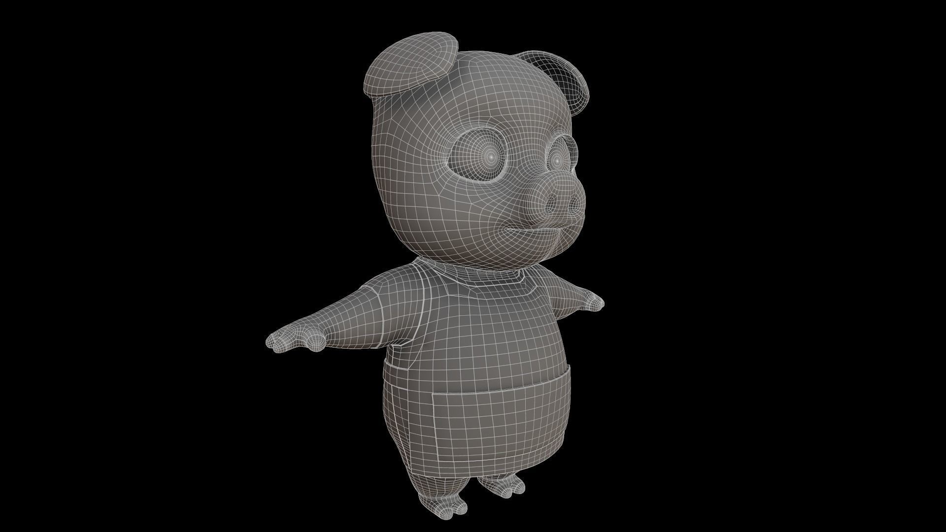 Asset - Cartoons - Animal - Pig - Rig 3D model_8