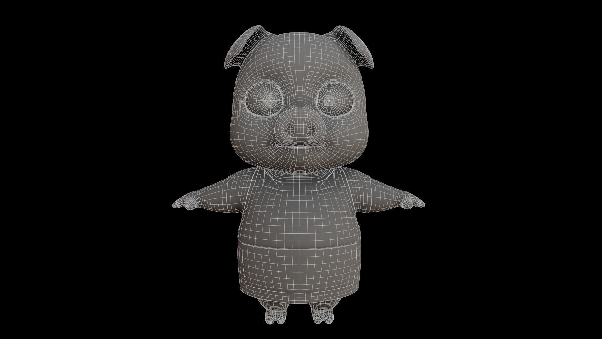 Asset - Cartoons - Animal - Pig - Rig 3D model_7