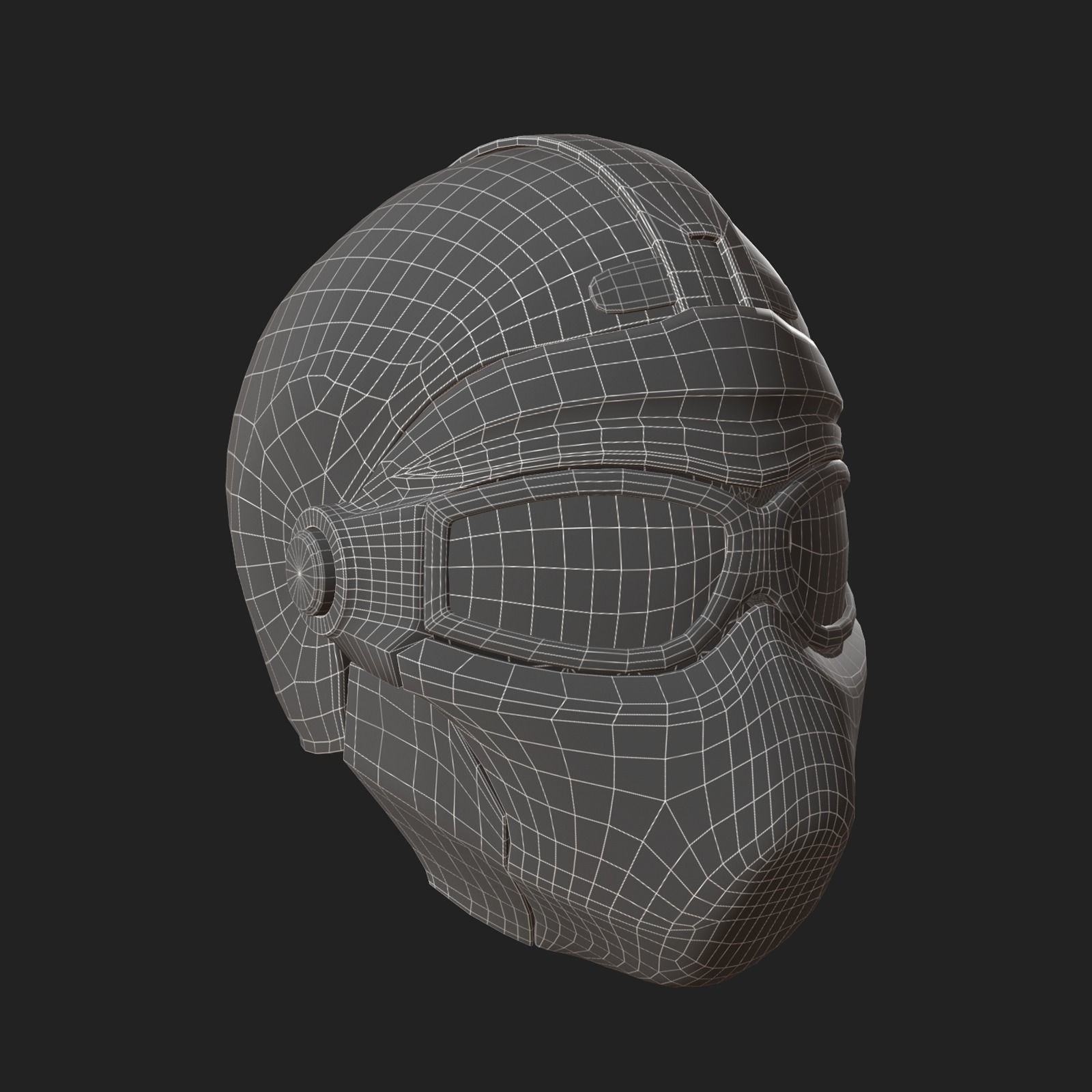 Helmet scifi military combat 3d model low soldier Low-poly 3D model_11