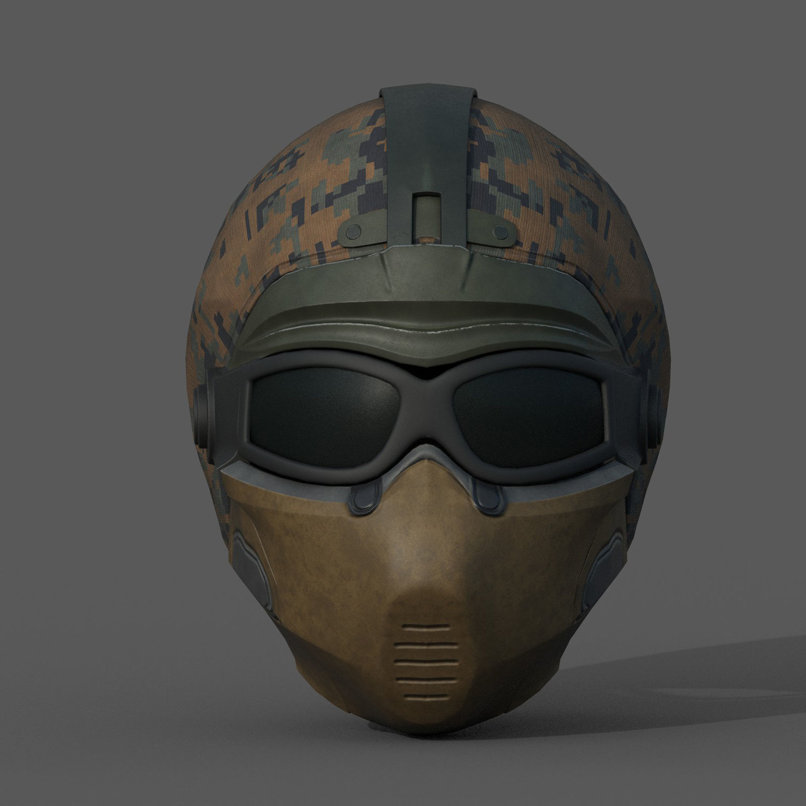 Helmet scifi military combat 3d model low soldier Low-poly 3D model_2