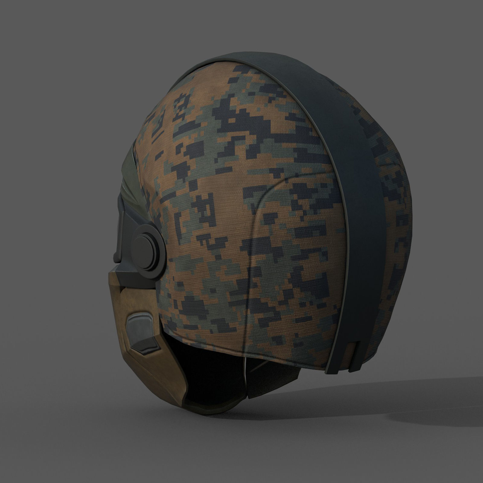 Helmet scifi military combat 3d model low soldier Low-poly 3D model_3