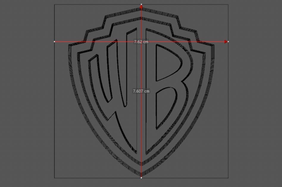 Warner Brothers Logo Low-poly 3D model_6
