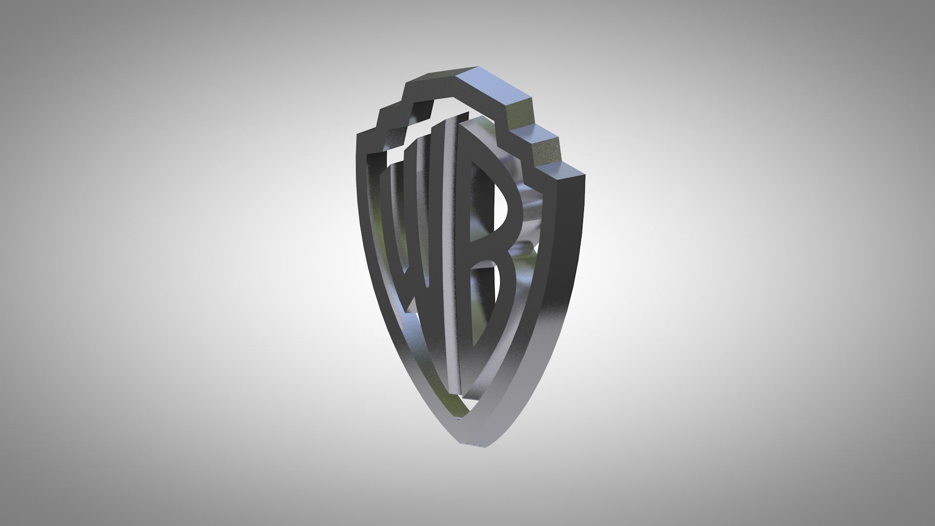 Warner Brothers Logo Low-poly 3D model_2