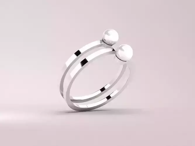 RING---Twisted with two pearls
