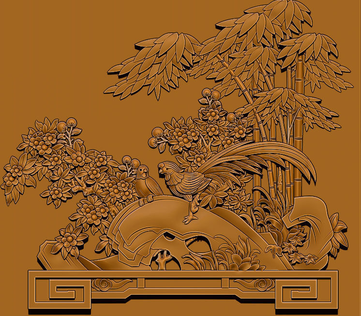 Mural  wood carving file stl  OBJ and ZTL for CNC 3D print model_2
