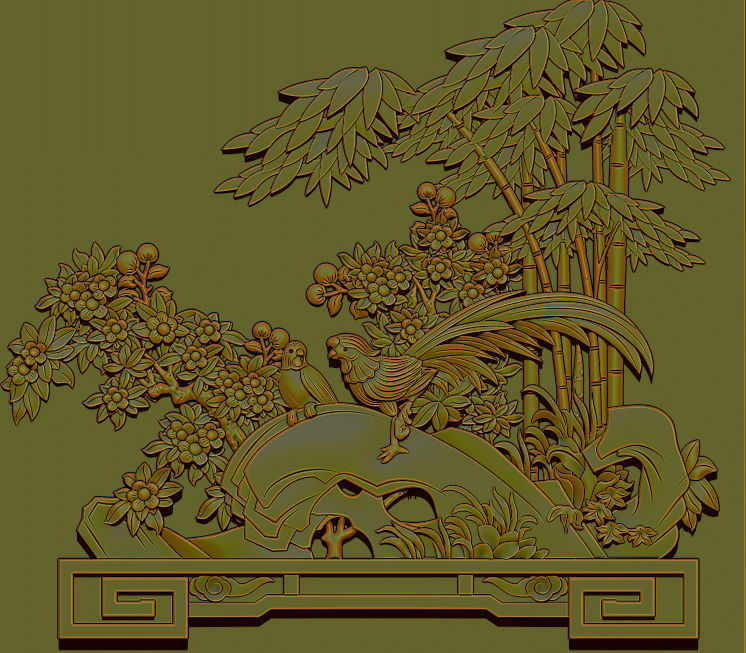 Mural  wood carving file stl  OBJ and ZTL for CNC 3D print model_4