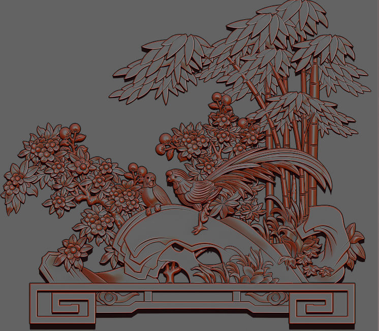 Mural  wood carving file stl  OBJ and ZTL for CNC 3D print model_6