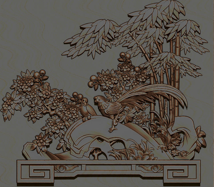 Mural  wood carving file stl  OBJ and ZTL for CNC 3D print model_3