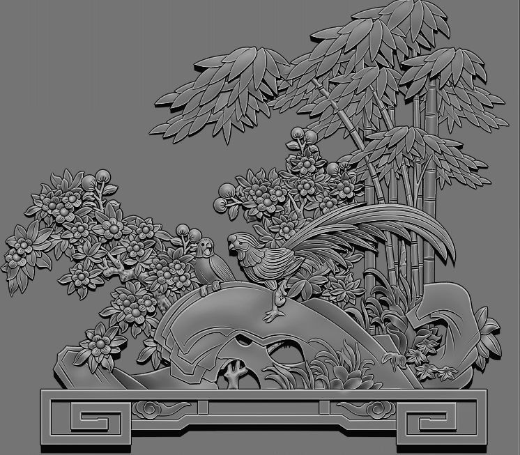 Mural  wood carving file stl  OBJ and ZTL for CNC 3D print model_11