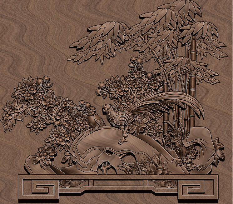 Mural  wood carving file stl  OBJ and ZTL for CNC 3D print model_8
