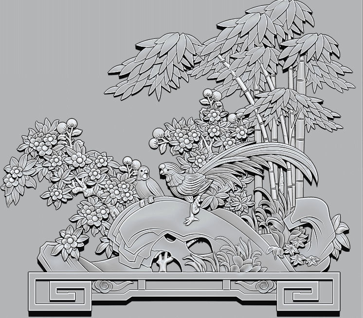 Mural  wood carving file stl  OBJ and ZTL for CNC 3D print model_7