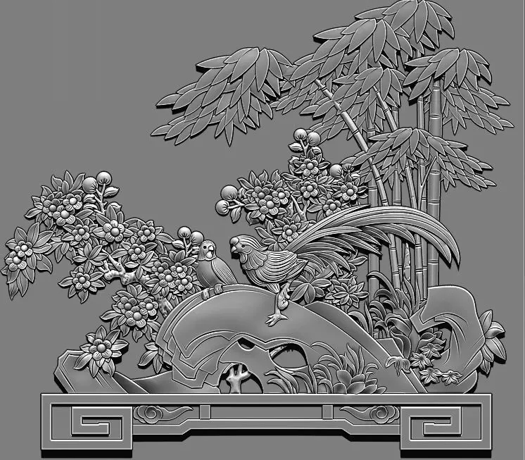 Mural  wood carving file stl  OBJ and ZTL for CNC 3D print model_0