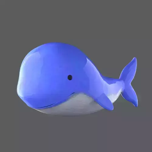 cute whale 3D model