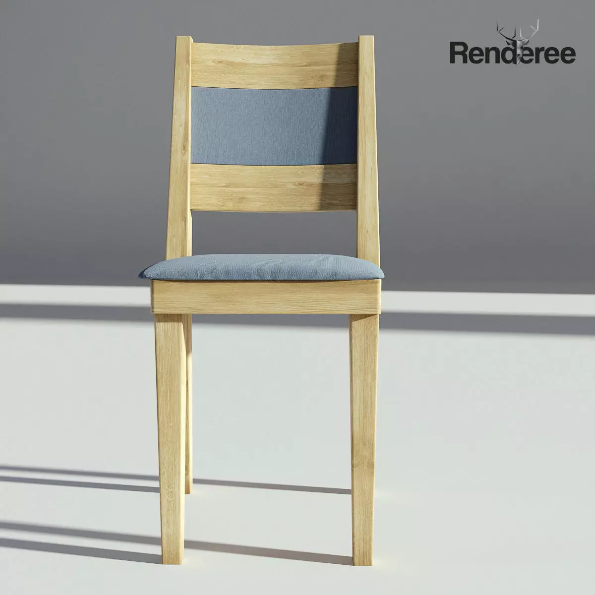 Light Wooden Fabric Sidechair 3D model