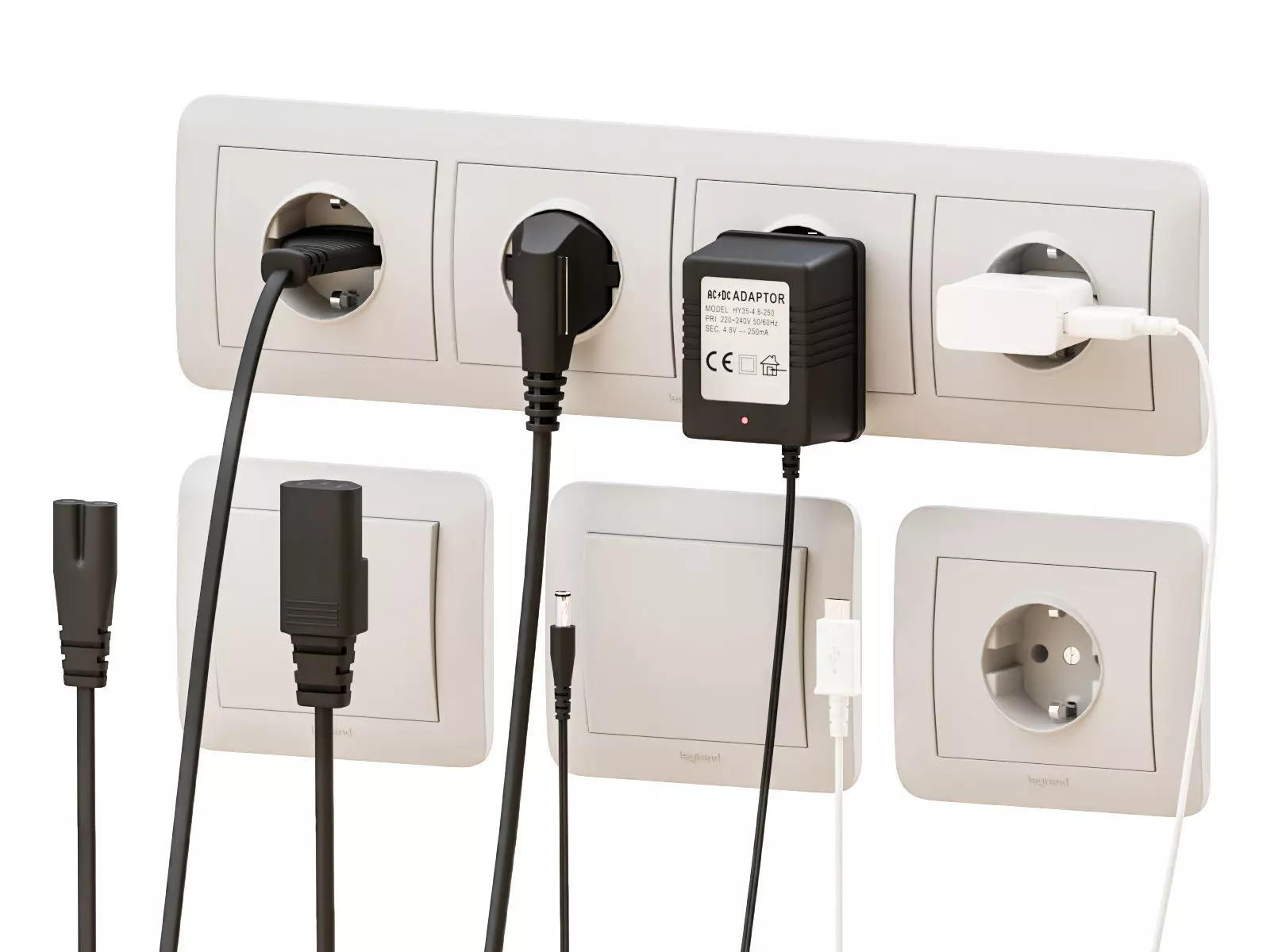 Plugs wall socket with outlet 3D model_0