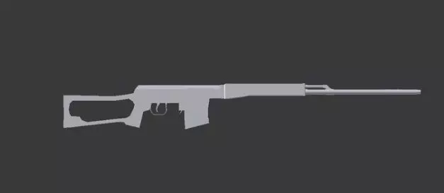 Low Poly SVD rifle Low-poly 3D model