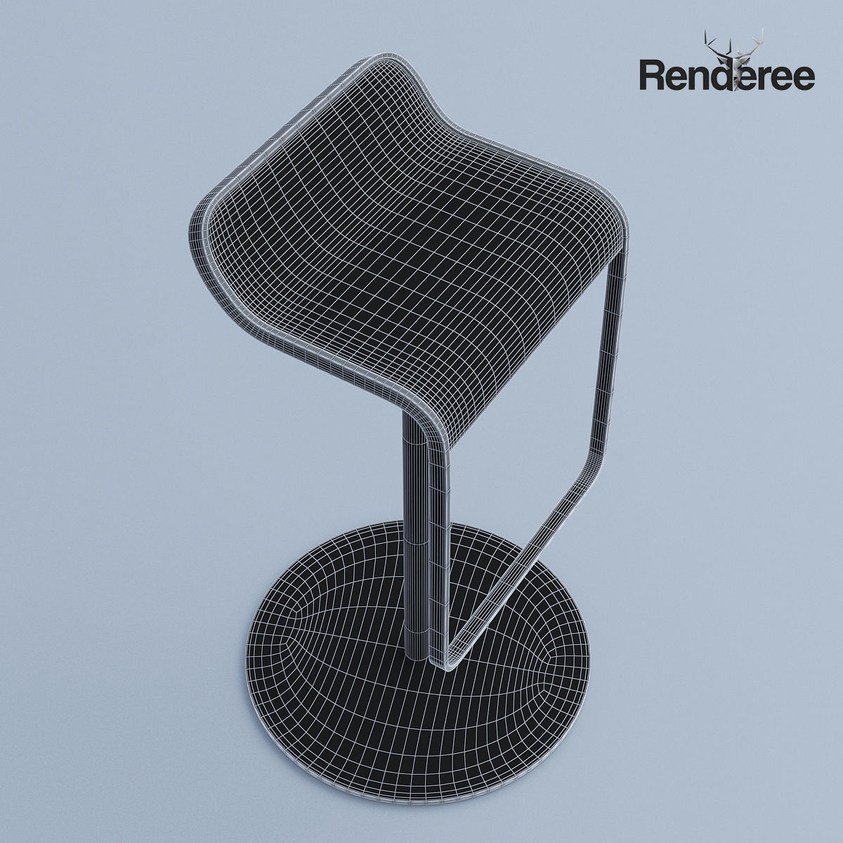 Chairs Set metal chair 3D model_18