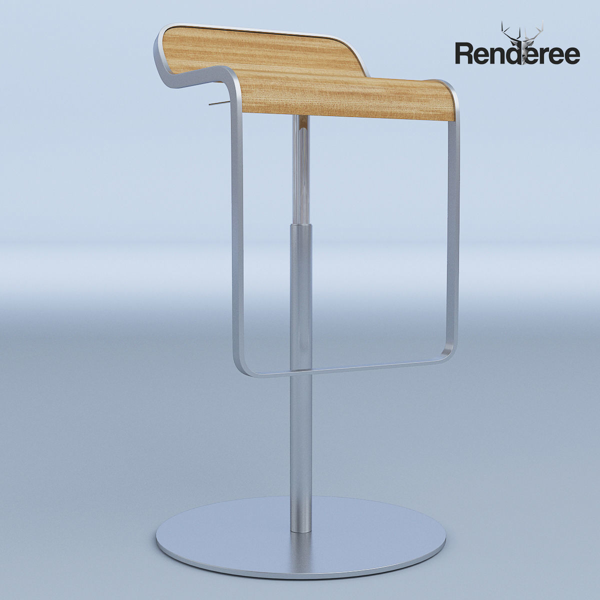 Chairs Set metal chair 3D model_13