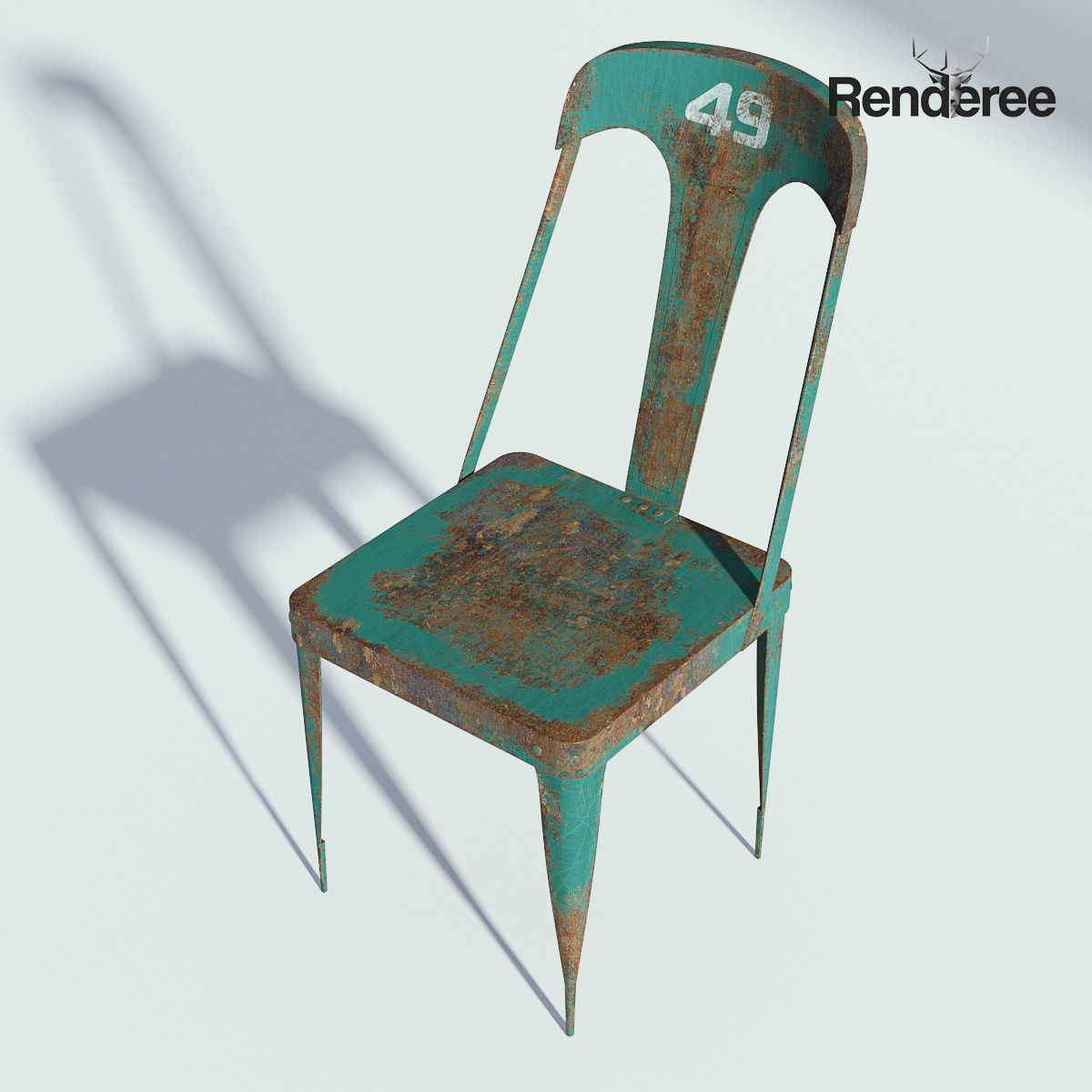 Chairs Set metal chair 3D model_33