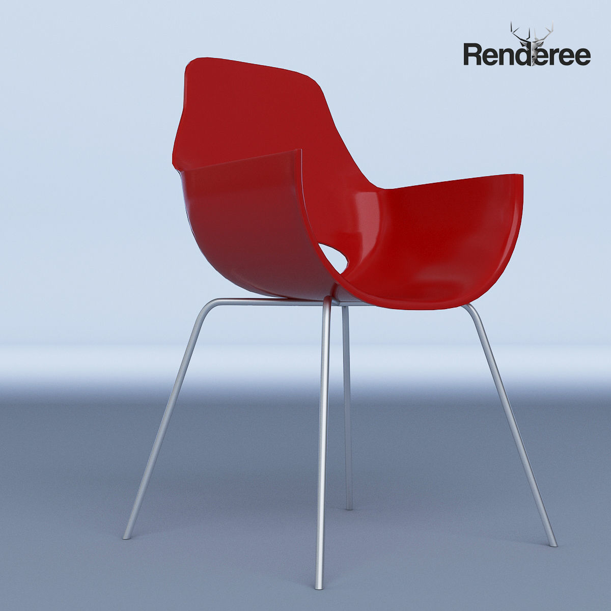 Chairs Set metal chair 3D model_23