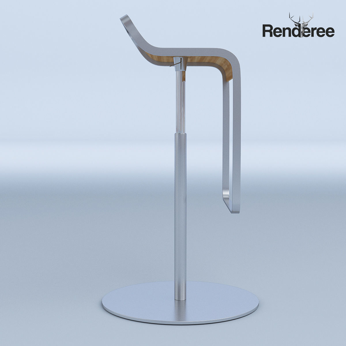 Chairs Set metal chair 3D model_16