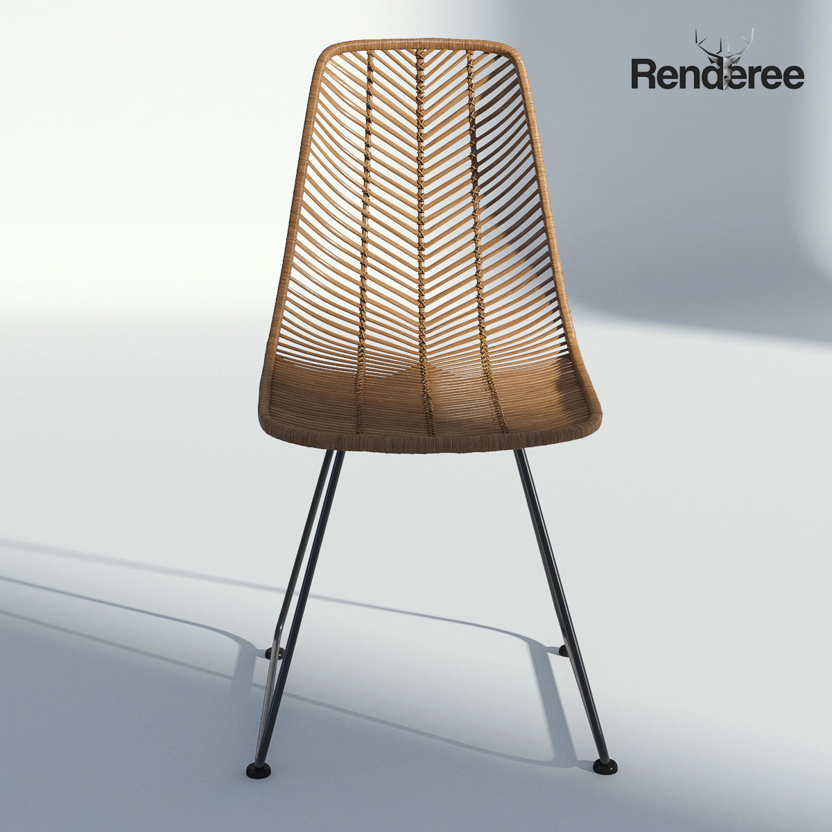 Chairs Set metal chair 3D model_27