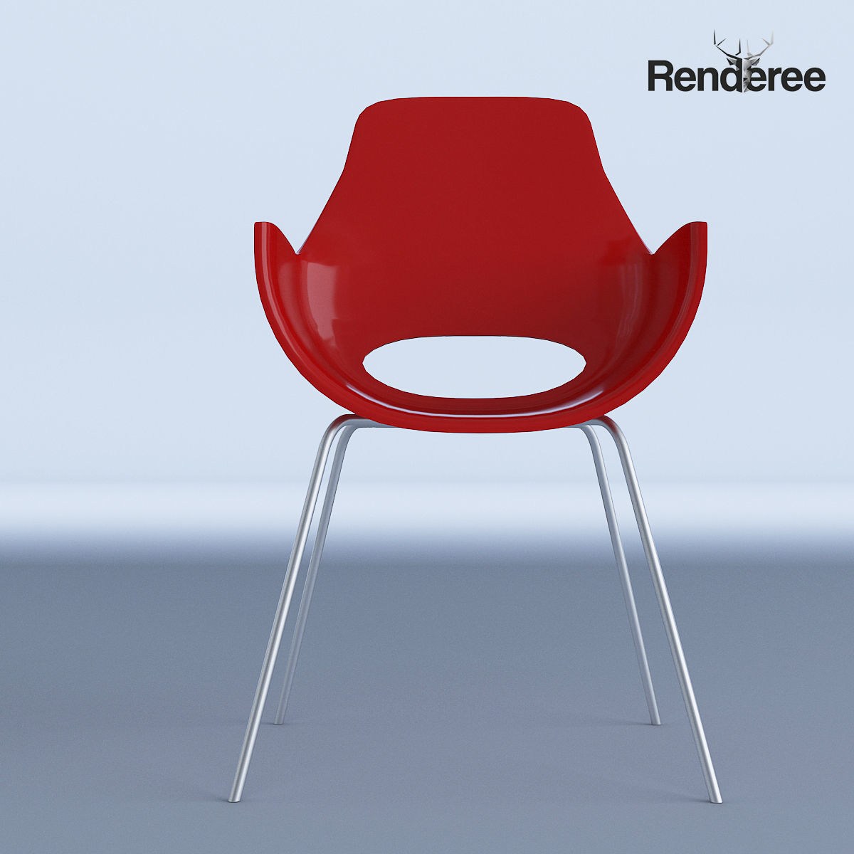 Chairs Set metal chair 3D model_22