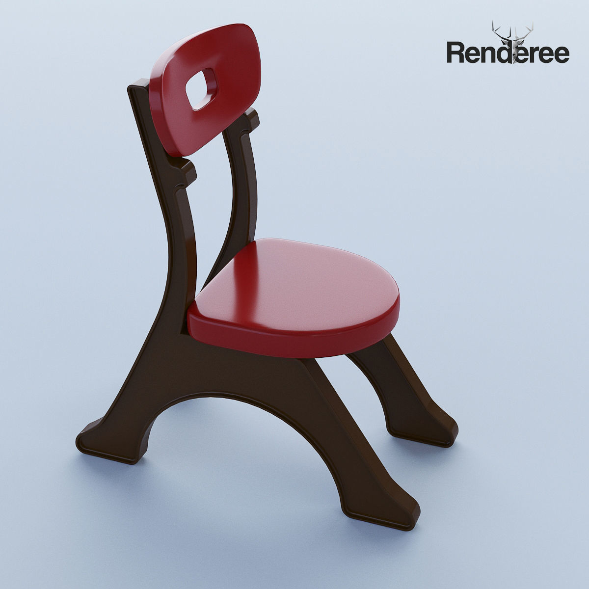 Chairs Set metal chair 3D model_8