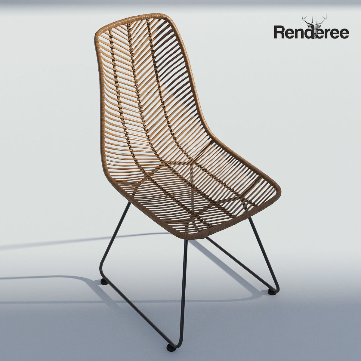 Chairs Set metal chair 3D model_26